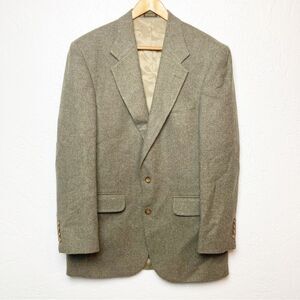Oscar De La Renta Men's Blazer, Brown Herringbone Tweed Wool 40L